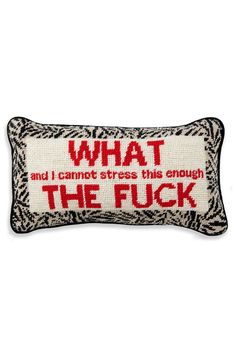 WTF Needlepoint Pillow – BuddyLove Clothing Label Ironic Pillows, Pillows With Words On It, Its All Started With A Kiss In A Car Pillow, Hypebeast Throw Pillow, Pillows With Sayings Funny, Mancave Pillows, Hh Pillows, Novelty Pillows, Furbish Studio