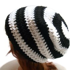 Slouchy Beanie Womens Winter Hat Valentine by AddSomeStitches Crochet Loom, Crochet Slouch Beanie, Womens Winter Hat, Hipster Beanie, Black And White Hats, Girls Hats, Slouch Beanie Hats, White Beanie, White Beanies