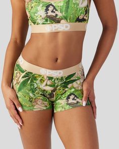 This new pair gives a new meaning to the name Mary Jane. The Retro Mary Boy Short is made from a silky poly blend with a comfortable full coverage, keep-you-in fit. The PSD boy shorts are perfect for everyday wear and working out. | PSD Women's Retro Mary Short, Size Small, Polyester/Blend Green Fitted Boxer Briefs, Green Fitted Short Boxer Briefs, Fitted Green Boxer Briefs, Boy Shorts For Women, Amanda Williams, Marvel Women, Active Shorts, Short Socks, Signature Collection