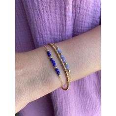 **DESCRIPTION** Delicate gold filled bracelet with micro-faceted lapis lazuli beads. Individually selected high quality gemstones make the bracelet truly special and one of a kind. The delicate and minimalist design goes well with both casual and sophisticated looks. Wear it by itself or stacked up with other minimalist bracelets available at the shop. **MATERIALS** - 14kt gold filled chain - 14kt gold filled clasp and chain extender (1 inch) - Lapis lazuli beads (approx. 3mm) **PACKAGING** All Dainty Blue Bracelets With Faceted Beads, Dainty Blue Beaded Bracelets With Faceted Beads, Gold Bracelets With Tiny Beads For Healing, Adjustable Faceted 14k Gold Filled Bracelets, 14k Gold-filled Faceted Bead Bracelets As Gifts, 14k Gold Filled Faceted Beads Bracelet As Gift, Dainty Yellow Gold Beaded Bracelets With Faceted Beads, Dainty Blue Faceted Beaded Bracelets, Dainty Blue Bracelets With Natural Stones