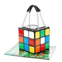 Multicolor Fashion Casual Patchwork Crossbody Bag Funky Purses, Unusual Handbags, Tas Mini, Sacs Design, Unique Handbags, Magic Cube, Unique Purses, Rubik's Cube, Novelty Bags