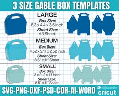 the 3 size gable box templates