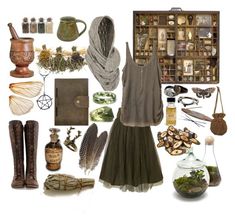 Earth Witch Fashion, Earth Witch Aesthetic Outfit, Earth Witch Outfit, Green Witch Aesthetic Fashion, Hippie Witch Outfits, Goblin Core Outfit, Witch Aesthetic Fashion, Mori Witch, Goblincore Outfits