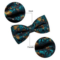 Pre-Tied Bow Tie: The bowtie is easy to wear and take off. It can quickly make your suit or tuxedo more elegant on formal occasions such as wedding, prom, party, dating, Bussiness, ceremony Bowties Size: Dimensions: 4.72''(W)×2.36''(H). YourTies bow tie with an adjustable strap to fit up from 8.0"-20.0" neck. Suitable for most men and older boys High Quality: Bow ties for men are made from 1400 stitches woven jacquard silk fabric, soft, textured and comfortable Classic Design: Men's silk bowtie Summer Party Suit And Tie Accessories With Satin Bow, Dapper Summer Party Suit And Tie Accessories, Summer Party Bow Tie With Butterfly Knot, Blue Suit And Tie Accessories For Summer Party, Elegant Blue Party Ties, Dapper Summer Party Ties, Summer Party Dapper Bow Tie, Elegant Bow Tie With Inside Ties For Party, Fitted Tuxedo With Bow Tie Back For Party