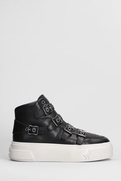 Starmoon Sneakers in black leather, round toe, buckle closure, logo on upper tongue, rubber sole, 100% leather, Made in Italy New Bottega, Jimmy Choo Bag, Sneaker Wedge, Gorgeous Bags, Prada Bag, Beautiful Shoes, Manolo Blahnik, Shoe Collection, High Heel Shoes