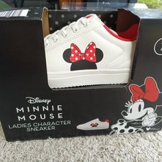 Brand New Disney Aldi Women's Minnie Mouse Sneakers In Size 7. They Are New In Box. From 2024. All Man Made Materials. Disney Shoes, Minnie Mouse, Color White, Size 7, Brand New, Disney, Sneakers, Women Shopping, White