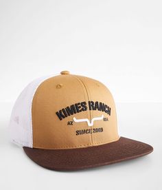 Kimes Ranch Afton Trucker Hat - Brown/White , Men's Workwearbrown Embroidered snapback hat One size fits most. 65% Polyester 35% Cotton. Apparel & Accessories > Clothing Accessories > Hats Western Snapback Hat With Flat Brim, Western Brown Trucker Hat With Flat Bill, Western Style Brown Trucker Hat With Flat Bill, Western Style Brown Flat Bill Baseball Cap, Brown Baseball Cap With Flat Bill, Brown Trucker Hat With Curved Brim, Brown Western Trucker Hat With Flat Brim, Western Brown Snapback Hat With Flat Bill, Trucker Style Flat Bill Snapback Hat For Rodeo