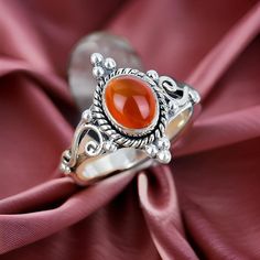 Tiny Carnelian Ring, 925 Sterling Silver Jewelry, Orange Gemstone  Jewelry, Silver Boho Handmade Statement For Women, Gift for Her. Note:- All kinds of stone are available, Please leave a message or a note. Main Stone: Natural Carnelian  Metal Purity: 925 Sterling Silver Gemstone Size : 6 x 8 MM Gemstone Shape : Oval  Total Weight: 2.0 to 3.0 gm ( approx ) -: Our Goal is 100% Customer Satisfaction :- -: We use Natural Gemstone :- -: All Products Description are 100% Exact:- Thanks for visiting o Vintage Silver Carnelian Rings, Silver Carnelian Rings Spiritual Style, Silver Carnelian Spiritual Ring, Silver Carnelian Gemstone Rings, Silver Carnelian Ring Stamped 925, Silver Carnelian Ring, Boho Handmade, Carnelian Ring, Handmade Boho