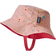 Patagonia - Baby Sun Bucket Hat - Kids' - Sequoia Splatter/Feather Pink Patagonia Baby, Baby Patagonia, Baby Sun Hat, All Kids, Rei Co-op, The Horizon, Fun Prints, Infants, Sun Hats