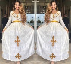 Glamours Habesha Kemis Message us your measurements. Ethiopian Traditional Dress, Habesha kemis, Eritrean Traditional Dress, Wedding Habesha Kemis, Kaba, Message Measurements White Anarkali Gown For Ceremonial Occasions, White Ceremonial Dress For Eid, White Floor-length Embroidered Dress For Traditional Ceremonies, White Floor-length Maxi Dress With Pallu, White Maxi Dress With Pallu, White Ceremonial Floor-length Gown, White Floor-length Ceremonial Gown, White Resham Embroidery Kaftan For Wedding, Elegant Resham Embroidery Marriage Dress