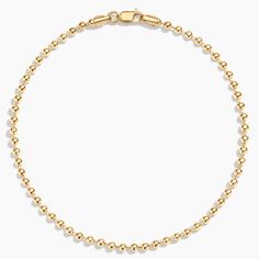 Cameron 8 in. Bead Chain Bracelet - 14K Yellow Gold. Shining beads of metal wrap all the way around this chic and unique 8-inch bracelet, adding textural flair to a classic chain design. 14k Yellow Gold Bracelet With Polished Beads, Gold Sterling Silver Bracelet With Round Beads, Minimalist Single Strand Gold Bracelet, Minimalist Yellow Gold Beaded Chain Bracelet, Elegant Chain Bracelet With Lobster Clasp And Round Beads, Elegant Chain Bracelet With Gold Beads, 14k Gold Bracelet With Polished Yellow Gold Beads, 14k Gold Bracelet With Polished Beads, Minimalist Yellow Gold Chain Bracelet With Round Beads