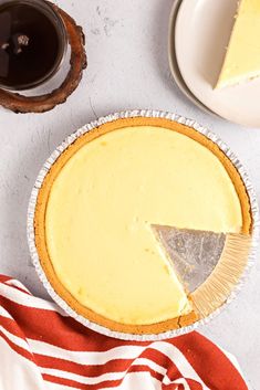 a piece of pie sitting on top of a white plate