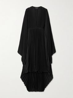 Even the smallest gestures will show off the beautiful movement of Balenciaga's dress. It's made from plissé-crepe and has a cape-effect design with a dramatically asymmetric hem and nipped-in waist. Wear yours with over-the-knee boots. Evening Dresses With Pleated Sleeves And Pre-draped Style, Silk Pleated Dress With Folds For Cocktail, Silk Pleated Dress For Cocktail, Evening Maxi Dress With Folds, Chic Silk Pleated Dress, Pre-draped Pleated Silk Dress, Silk Dresses With Accordion Pleats For Evening, Silk Pleated Dress With Accordion Pleats For Parties, Silk Pleated Midi Dress For Gala