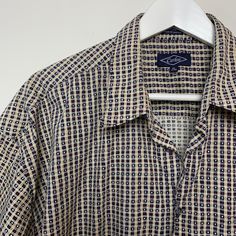 Vintage 90s Carlos Short Sleeve Button Down Collared Shirt. Geometric print patterned casual shirt. Cotton. Masculine size XL, 17-17 1/2. Measurements with the garment laying flat Pit to pit: 25.5 inches Top to bottom: 33.5 inches Collared Shirt, Casual Shirt, Collar Shirts, Geometric Print, Vintage 90s, Button Downs, Casual Shirts, Print Patterns, Normcore