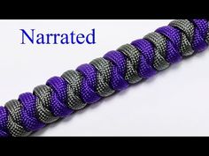 a purple and silver bracelet with the word narrated on it