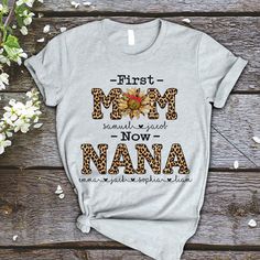 a t - shirt that says first mom, someone is meant to be now mama