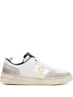 Riweira-Fo low-top sneakers from BALLY featuring white/multicolour, calf leather, embroidered logo to the side, logo patch at the tongue, front lace-up fastening, branded insole, flat sole and round toe. Sneakers White, Low Top, Patch Logo, Lace Front, Calf Leather, Top Sneakers, Running Shoes, Lace Up, Street Style