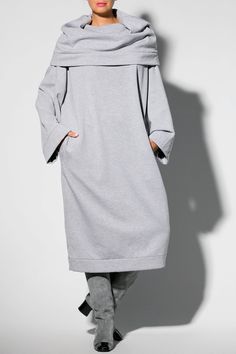 Women Gray Dress, Loose Dress, Winter Dress Grey Sweater Turtleneck Dress by Cherry Blossom Dress, oversized dress - Jumper Dress from Fall Winter Collection ! Our trade mark for winter dresses - oversized jumper dress and so called '' Daddy's Sweater ''. Cut from thick and fluffy cotton, this grey dress is different, extraordinary and comfy! The fabric is very pleasant to wear, keep your body warm and it is easy to care . Two side pockets and a lovely turtleneck for comfy fit . Plus sizes avail Oversized Tunic Midi Dress, Oversized Gray Dress For Spring, Oversized Gray Dresses For Spring, Long Shift Dress For Daywear, Oversized Knee-length Winter Dresses, Oversized Knee-length Dress For Daywear, Oversized Knee-length Day Dress, Oversized Gray Fall Dress, Gray Shift Dresses