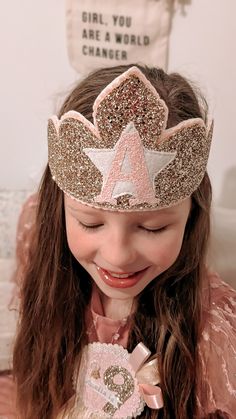 ** If your order is needed by a certain DATE please leave a note at checkout ** Beautifully handmade princess shape super sparkly glitter crown, the perfect birthday Accessory. Personalised with either a letter or number. Layered onto felt with a ribbon tie, one size fits all. Rainbow ribbons can be added please leave a note in the personalisation box.  Matching wands can also be made along with Birthday rosettes. these are made to order, we can do other colour schemes to match your birthday the Fabric Birthday Hat, Pink Princess Crown For Party, Rainbow Ribbons, Handmade Flags, Birthday Party Accessories, Birthday Tiara, Crown Party, Birthday Accessories, Glitter Crown