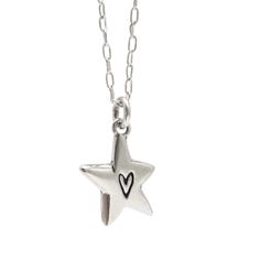 Adjustable Silver Charm Necklaces With Star Charm, Adjustable Sterling Silver Charm Necklaces With Star Charm, Adjustable Sterling Silver Star Charm Necklace, Adjustable Star-shaped Sterling Silver Necklaces, Adjustable Sterling Silver Necklace With Star Charm, Everyday Star Charm Necklace, Cute Silver Charm Necklace With Heart Charm, Sterling Silver Necklace With Star Charm For Gifting, Heart-shaped Necklace With Star Charm As A Gift