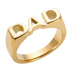 PRICES MAY VARY. 💗 Meaningful Design: Being a dad is never simple. Although the role comes with a lot of joy and excitement, it also entails great responsibility. you don't need more word to express your love to your father, just need this simple DAD ring, it would make a great fathers day, christmas or birthday gift! 💗 Daddy Ring Material: Made from 316L stainless steel, with high quality 18K gold filled process, making this trendy ring will never rust, corrode, non-deformable, and hypoallerg Gold Finger Rings, Sister Jewelry, Mother Rings, Trendy Ring, Christmas Gift Jewelry, Best Jewelry, Friendship Gifts, Stainless Steel Rings, Polish Jewelry