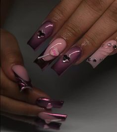 Square Nail Designs, Drip Nails, Glamour Nails, Bling Acrylic Nails, Short Acrylic Nails Designs, Luxury Nails