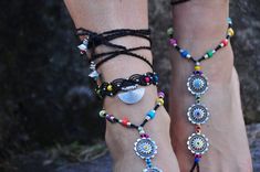 This listing is for one anklet. Beautiful macrame anklet. You can wear it alone or in combination with the barefoot sandals available in my shop (picture 3 and 4 or 6 and 7) https://www.etsy.com/listing/208095773/black-ethnic-barefoot-sandals-foot?ga_search_query=black+ethnic&ref=shop_items_search_8 https://www.etsy.com/listing/601924409/spring-flowers-barefoot-sandals-black?ref=shop_home_active_1 This anklet is made with waxed polyester cord, tibetan silver beads, tibetan silver half moon c Beach Festival Bracelet Jewelry, Beaded Toe Ring Anklets For Festivals, Adjustable Multicolor Anklets For Festivals, Multicolor Adjustable Anklets For Festivals, Handmade Ankle Wrap Bracelets For Festival, Handmade Ankle Wrap Anklets For Festivals, Handmade Toe Ring Anklets For Festivals, Adjustable Toe-ring Anklets For Festivals, Silver Ankle Wrap Anklets For Festival