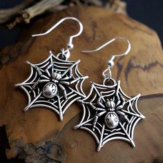 Boho Long Spooky Spider Dangle Halloween Horror Earrings , Chunky  Sterling Silver Statement Hoop Earrings For Women , Halloween Gifts Unleash your inner Halloween spirit with these Boho Long Spooky Spider Dangle Halloween Earrings! These chunky sterling silver statement hoop earrings for women are perfect for adding a touch of eerie elegance to your festive look. The intricate spider design dangles gracefully, making them the ideal Halloween gifts for friends or yourself. Embrace the spooky sea Punk Jewelry For Halloween Costume Party, Witchy Metal Jewelry For Halloween, Handmade Jewelry For Halloween Party, Handmade Halloween Party Jewelry, Punk Style Halloween Jewelry Gift, Halloween Themed Jewelry For Costume Party, Themed Metal Jewelry For Halloween, Themed Jewelry For Halloween Costume Party, Silver Punk Jewelry For Costume