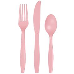 24-Set Plain Soft Pink Cutlery - Stesha Party Pink Cutlery Sets, Party Utensils, Décoration Baby Shower, Party Supply Kits, Pink Party Supplies, Disposable Cutlery, Plastic Silverware, Plastic Utensils, Plastic Cutlery