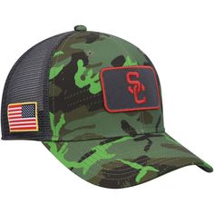 Sport this Nike Classic99 Trucker hat on USC Trojans game day to show your Veterans Day appreciation and team spirit. A bold USC Trojans patch on the front panels stands out against the eye-catching camo. In addition, mesh panels promote breathability, while the snapback closure adjusts to a comfortable fit. Usc Trojans, Veterans Day, Mesh Panel, Snapback Hat, Team Spirit, Snapback Hats, Men's Nike, Game Day, Nike Men