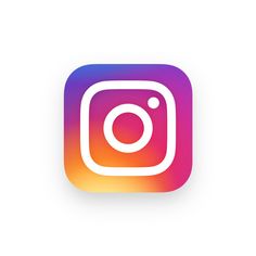 the instagram logo is shown on top of a white background with blue and pink colors