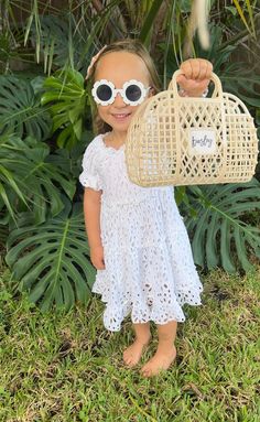 Perfect beach bag for your special little sidekick. Pair it with a kids mini tumbler and flower sunglasses for the perfect flower girl proposal. Details: Made of pvc 12" X 17" X 4" Top Handle Bag will ship flat and will need to be "popped" into shape) Design will only be on one side of the bag Playful White Summer Bag, Summer Vacation Beach Bag In Plastic, Playful White Bags For Spring, Summer Vacation Plastic Beach Bag, Cute White Beach Bag For Summer, Cute White Bag For The Beach, Cute White Beach Bags, Fun White Beach Bag For Vacation, Fun White Beach Bags