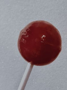 a chocolate lollipop on a white stick