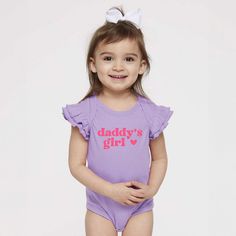 The perfect flutter sleeve graphic bodysuit for your perfect baby! These flutter sleeve bodysuits have 3 snap closure and double needle ribbed binding on neck, shoulders, sleeves, and leg openings. Machine wash cold, inside out. Air dry or tumble dry low. Flutter Sleeve, Air Dry, Snap Closure, Binding, Inside Out, Lavender