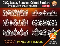 an image of some decorative designs for laser and stencil art work on paper