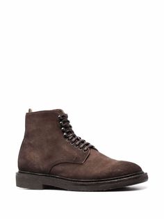 Shop Officine Creative Hopkins suede-leather boots with Express Delivery - FARFETCH Brown Calf Leather Lace-up Boots With Reinforced Heel, Suede Ankle Lace-up Boots, High-top Suede Boots With Lace-up Fastening, High-top Suede Boots With Front Lace-up, Suede High-top Boots With Front Lace-up, Brown Boots With Front Lace-up Fastening And Round Toe, Brown Lace-up Boots, Brown Suede Lace-up Boots With Reinforced Heel, Formal Boots With Lace-up Fastening And Round Toe