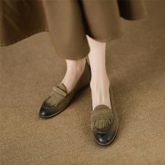 As low as US$63.00 Vintage Loafers, Leather Flats, Loafers, Leather