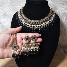 Brand New. Premium Quality Bollywood Indian Pakistani Semi Bridal Heavy Choker, Jhumki, Mangtika. Bundle Discount Avaiable. Great Quality Ships Next Business Day Blue Chandbali Kundan Necklace Bollywood Style, Traditional Blue Kundan Necklace With Tilla, Blue Cutdana Jewelry For Diwali, Blue Kundan Necklace Bollywood Style For Festivals, Blue Bollywood Kundan Necklace For Festivals, Blue Chandbali Kundan Necklace For Festive Occasions, Blue Kundan Necklace With Tilla For Diwali, Festive Blue Kundan Necklace With Cutdana, Blue Jhumkas For Festive Occasions