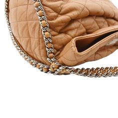 Item Details: Designer: CHANEL Retail: N/A Model: Chain Around Style: Hobo Bag Material: Quilted Lambskin Leather Color: Beige Code: 14381246 Made year: 2010 - 2011 Made: Italy Measurements: W 12" H 8" D 5" Accessories: ity card. Condition Detail: Excellent - The Item is in excellent condition with minimal signs of use. Outside: Clean condition. Inside: Light dirt, light signs of use Edges: Light rubbing, light signs of use. Leather: Light signs of use. Hardware: Light signs of use. Handle/Strap: Light rubbing, signs of use. Smell: No Smell. Please check the details and pictures before purchasing.Please do not hesitate to ask questions regarding our products or services, we will be more than happy to serve you with the best of our efforts.DDH is not affiliated with Chanel. We this Chanel i Chanel Chain, Gold Ounce, Leather Hobo Bag, Leather Hobo, Lambskin Leather, Hobo Bag, Backpack Bags, Luxury Bags, Fendi