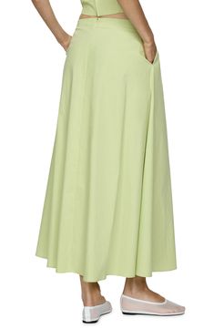 Flowy and flared, this lightweight, cotton-rich skirt will anchor your look with polish. Hidden back-zip closure Side-seam pockets 82% cotton, 15% polyamide, 3% lyocell Machine wash, line dry Made in Turkey Spring A-line Maxi Skirt For Workwear, A-line Cotton Bottoms For Summer, Spring A-line Maxi Skirt With Pockets, Spring Cotton A-line Maxi Skirt, Spring Cotton Maxi Skirt For Work, Spring A-line Cotton Maxi Skirt, Cotton A-line Summer Skirt, Chic Cotton Maxi Skirt With Pockets, Cotton Flared Maxi Skirt For Work