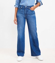 Petite Unpicked Hem High Rise Wide Leg Jeans in Rinse Overdye Wash