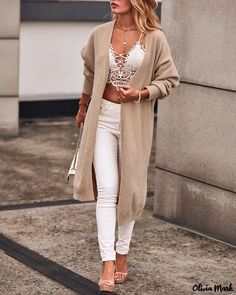 Olivia Mark - Open cardigan with long sleeves