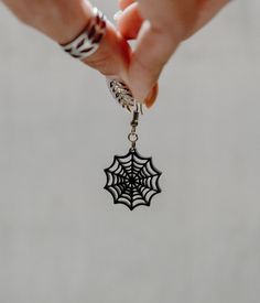 Get ready for Halloween with these cute & simple spiderweb earrings!  ◇ Total length: 1.95 inches ◇ Premium black acrylic ◇ Antique bronze brass earring hook ◇ Handmade in Reno, NV ◇ Made-to-order ◇ Made with lots of love! Spooky Black Nickel-free Jewelry, Spooky Black Jewelry Gift, Handmade Black Halloween Earrings, Witchy Black Nickel-free Earrings, Black Novelty Drop Earrings, Spooky Black Jewelry For Halloween, Spooky Black Halloween Jewelry, Nickel-free Black Spooky Earrings, Handmade Spooky Black Earrings