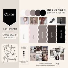 the color scheme for an influencer brand palette