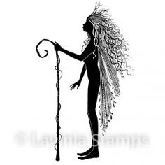 the silhouette of a woman holding an umbrella with feathers on her head and long hair