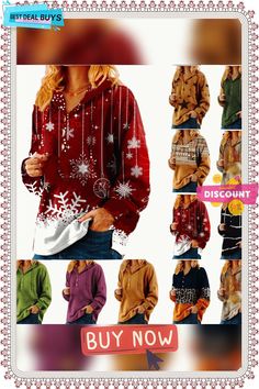 Ladies Short Casual Hooded Christmas Sweater Casual Winter Holiday Outerwear, Christmas Long Sleeve Outerwear, Casual Christmas Holiday Outerwear, Casual Holiday Outerwear, Casual Long Sleeve Holiday Outerwear, Red Long Sleeve Christmas Hoodie, Casual Long Sleeve Hoodie For Holiday, Casual Long Sleeve Holiday Hoodie, Holiday Long Sleeve Hoodie For Fall