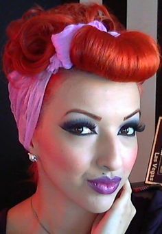 Pinup Hairstyles, Rockabilly Hairstyles, Faux Bangs, Pin Up Makeup