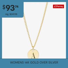 Features: Nickel FreeJewelry Closure: Lobster ClaspLink Construction: SolidMetal Color: YellowChain Length: 16 InchChain Width: 1.2 MillimetersChain Gauge: 014Extender Length: 2 InchPendant Length: 8.6mmChain Construction: CurbCare: Wipe CleanMetal: 14k Gold Over SilverNecklace Type: Name NecklacesAssembled in the US from Imported Materials Fine Jewelry 14k Stamped Charm Necklace, Stamped 14k Fine Jewelry Charm Necklace, Dainty 14k Stamped Necklace, Stamped 14k Round Pendant Charm Necklaces, Silver And Gold Charm Necklaces For Mother's Day, Mother's Day Silver Charm Necklaces In 14k Gold, Mother's Day Silver Charm Necklace In 14k Gold, Gold Necklace Stamped 14k, Stamped 14k Necklaces For Anniversary