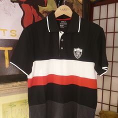 Polo Ralph Lauren Performance Shirt P Wing Crest Logo Men's Size Small Nwt $168 Brand New With Tags.. #Polo #Ralphlauren #Ootd #Fashion #Menswear Black Cotton Polo Shirt With Striped Collar, Black Casual Polo Shirt With Contrast Stripes, Black Casual Polo Shirt With Striped Collar, Casual Black Polo Shirt With Striped Collar, Black Collared Tops With Contrast Stripes, Fitted Black Polo Shirt With Striped Collar, Black Sporty Tops With Striped Collar, Casual Black Shirt With Striped Collar, Mens Red Shorts