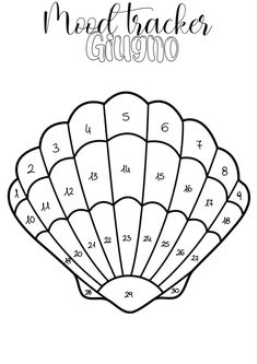 a printable coloring page with numbers and seashells for kids to color on